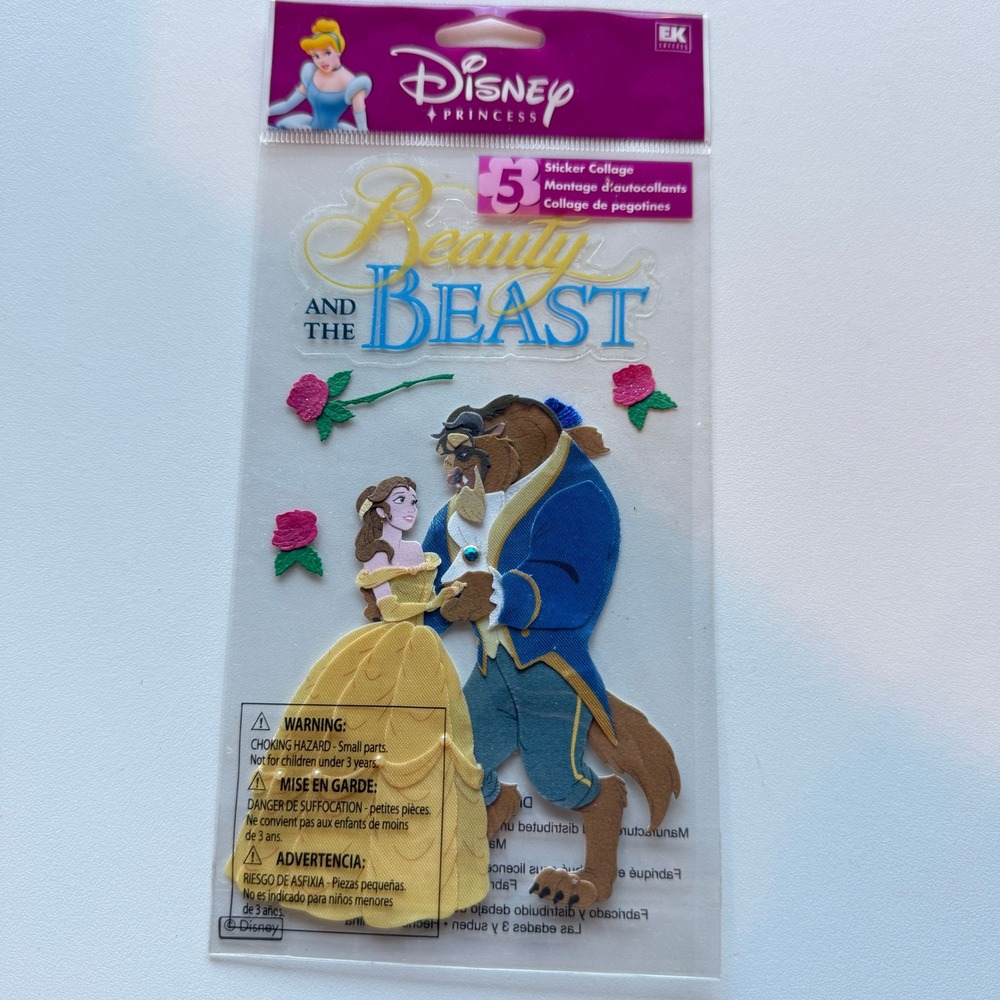 Disney Princess Beauty and the Beast EK Success 3D Sticker Collage DJBCM22 NEW